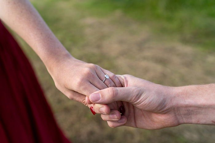 Engagement ring image at couple photography session