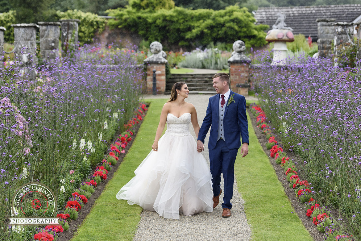 Dromoland Castle wedding photography in the walled garden