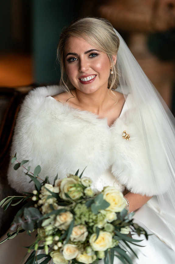 Wedding day portrait of a bride at the glenlo abbey galway